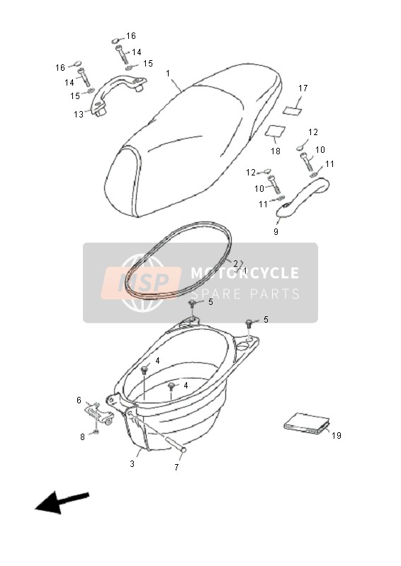 Yamaha YN50F 4T NEOS 2010 Seat for a 2010 Yamaha YN50F 4T NEOS